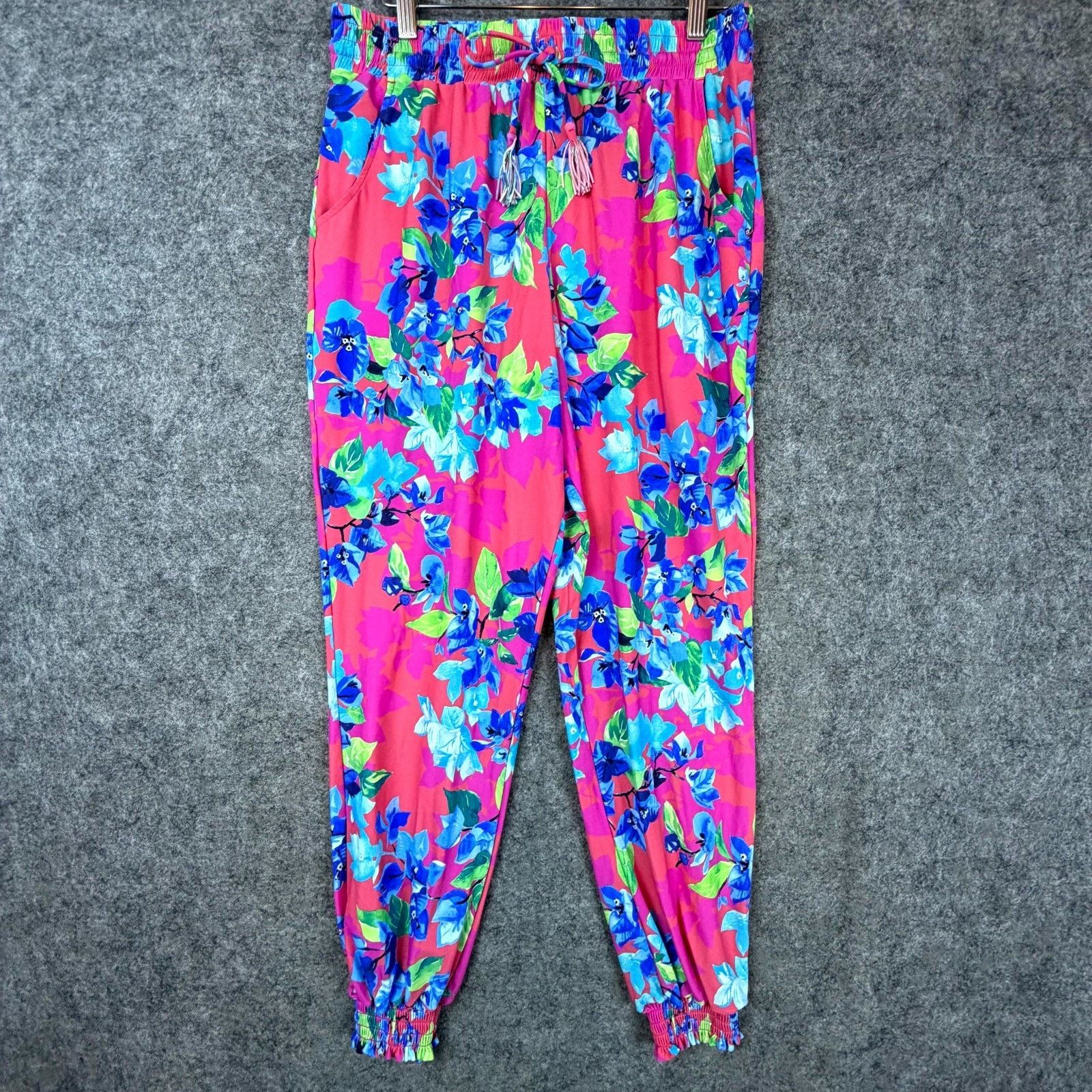 Tommy Bahama Tommy Bahama Jogger Pants Small Pink Blue Hawaiian Resort Size 29" - 1 Thumbnail