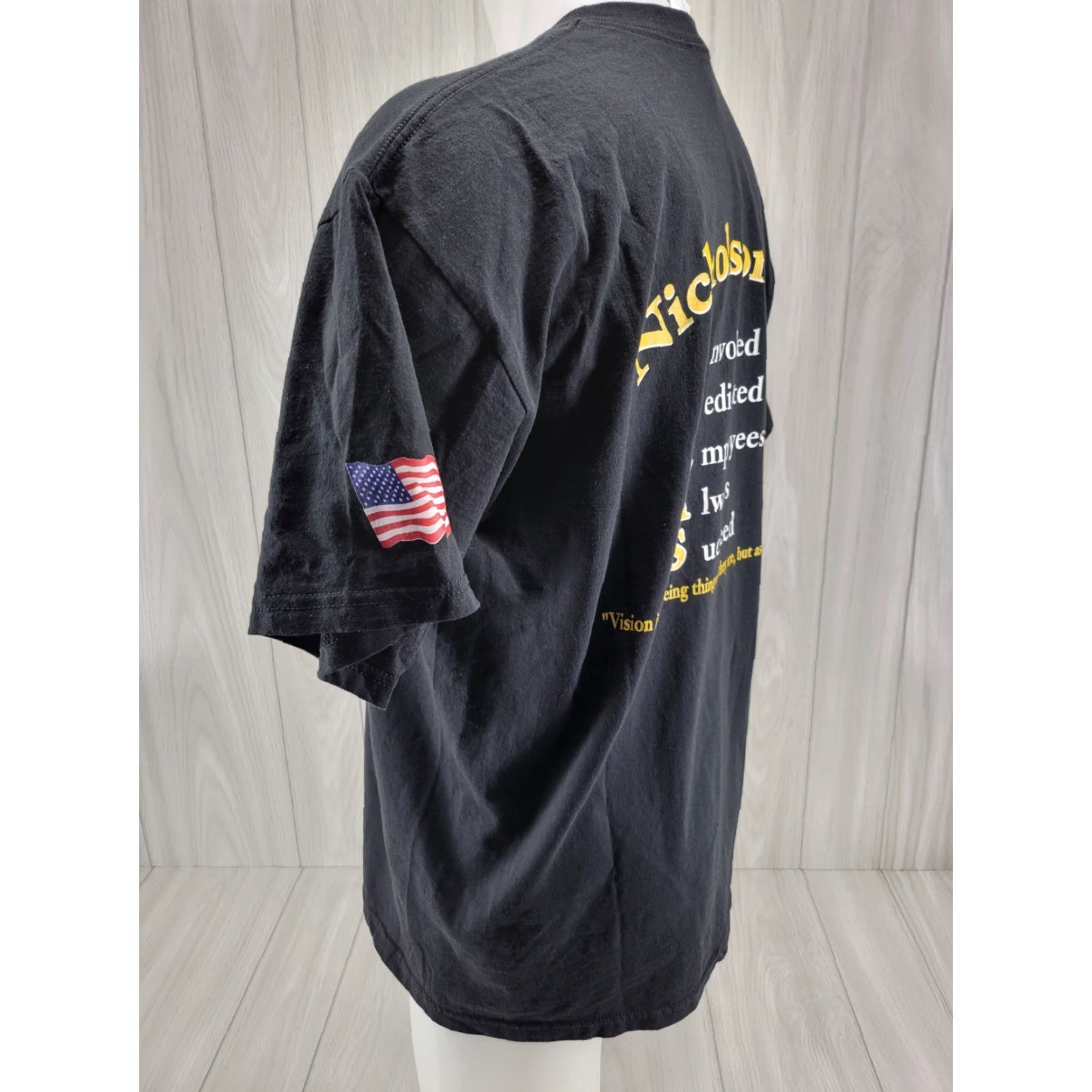 Jerzees VINTAGE Nicholson File Black Shirt Men’s Size L Graphic Print T-Shirt Short Sleeve Men Size US L / EU 52-54 / 3 - 7 Thumbnail