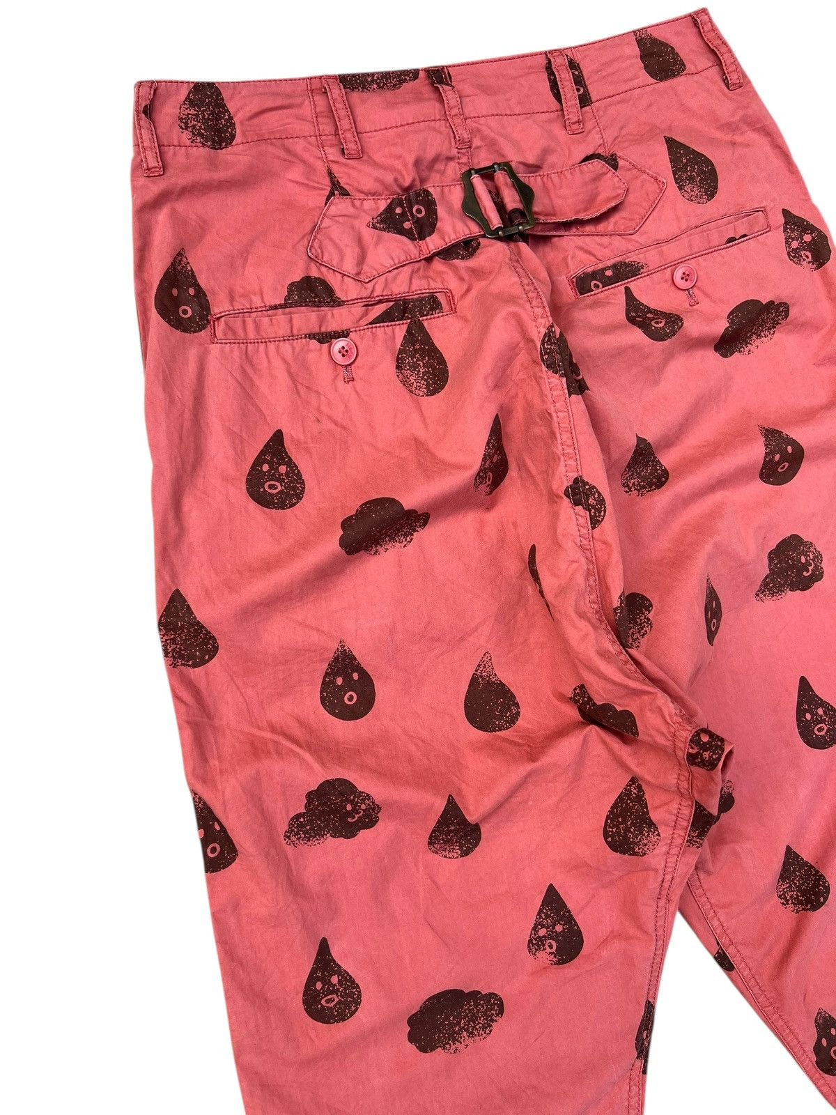 Ne-Net Ne-net Raindrops Clouds Printed Buckle Back Cropped Pant Size US 29 - 15 Thumbnail