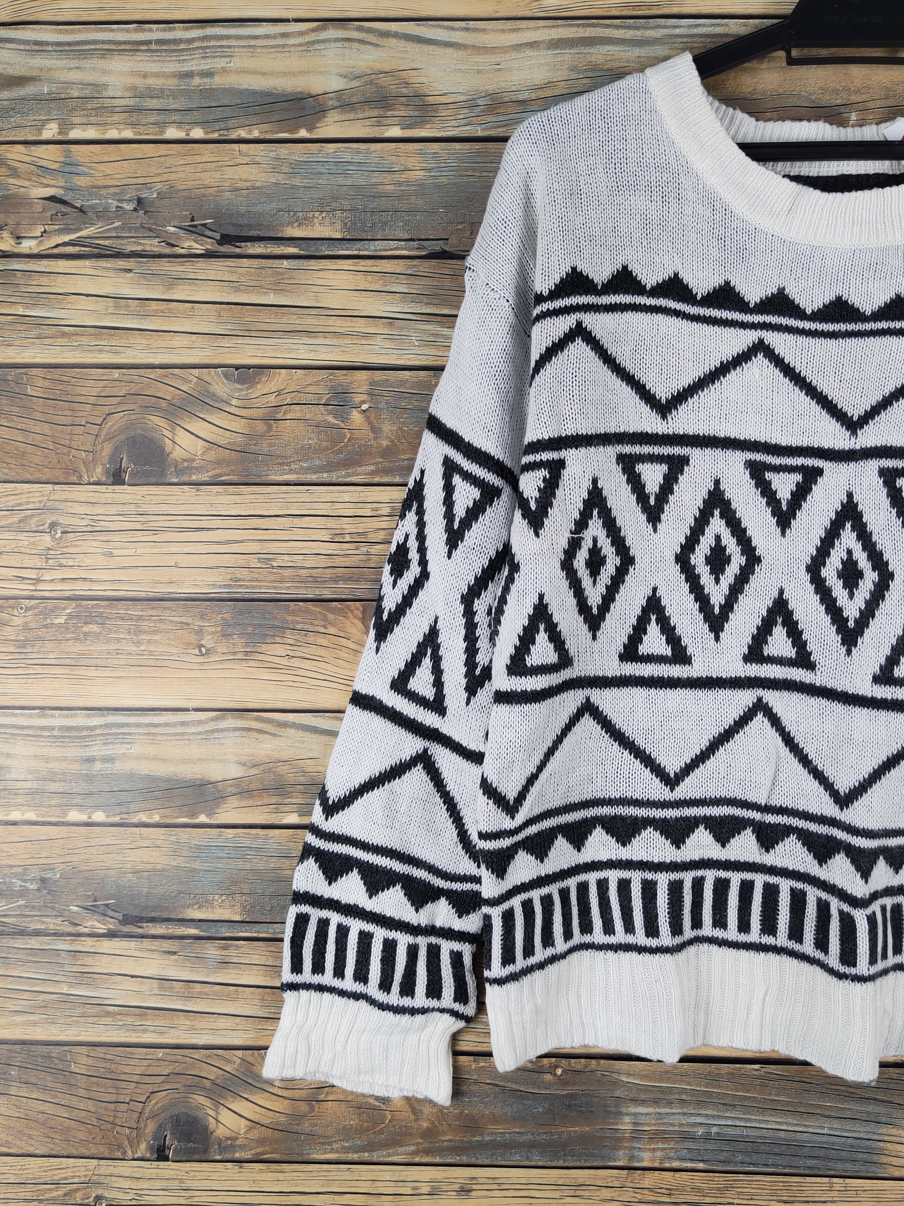 Homespun Knitwear Japanese Brand White Black Knitwear Sweatshirts #W1257 Size US S / EU 44-46 / 1 - 3 Thumbnail