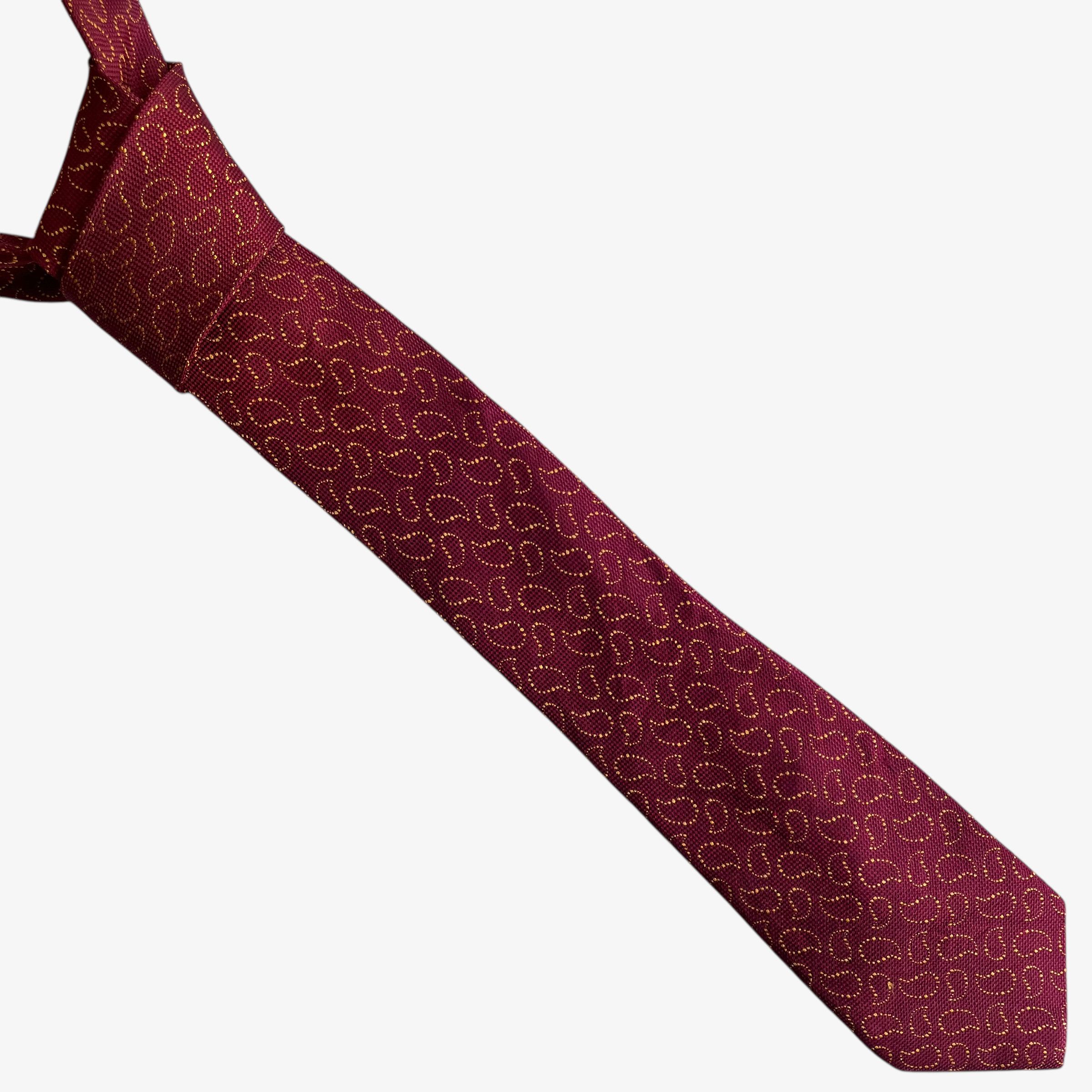 Charles Tyrwhitt Vintage Y2K Charles Tyrwhitt Paisley Print Red Silk Tie Size ONE SIZE - 1 Thumbnail