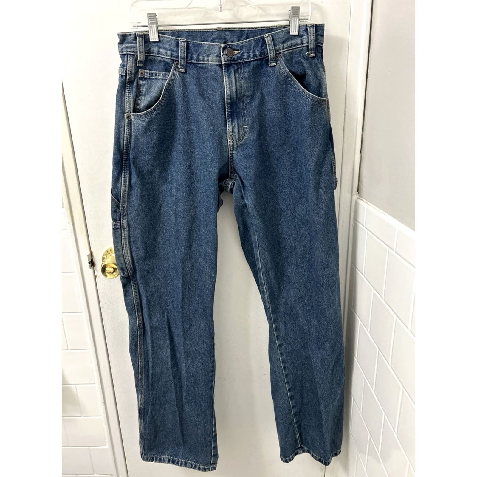 Dickies Dickies Carpenter Jeans Mens 32x31 Blue Denim Utility Work Pants 19294THK Size US 32 / EU 48 - 7 Thumbnail