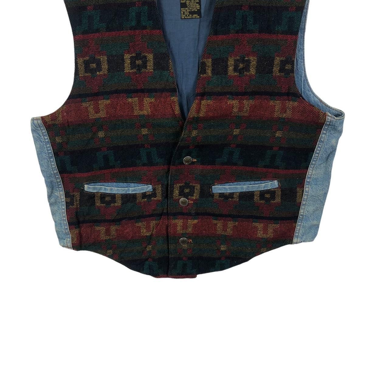 Vintage Vintage DUAL CONTROL AZTEC Navajo Western Denim Vest Jacket Size M / US 6-8 / IT 42-44 - 4 Thumbnail
