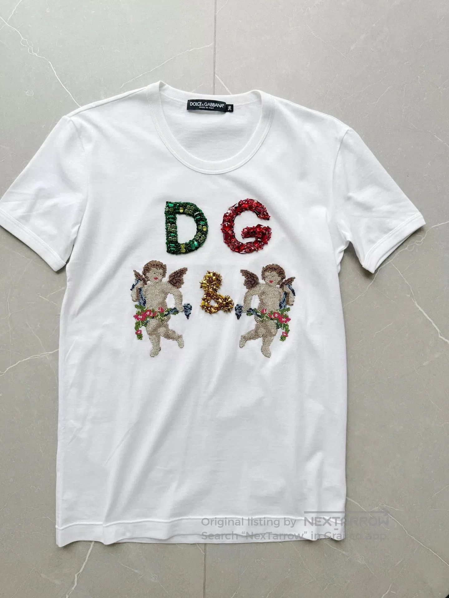 Dolce & Gabbana Dolce&Gabbana Angel Embroidery T-Shirt. Size XS / US 0-2 / IT 36-38 - 2 Thumbnail