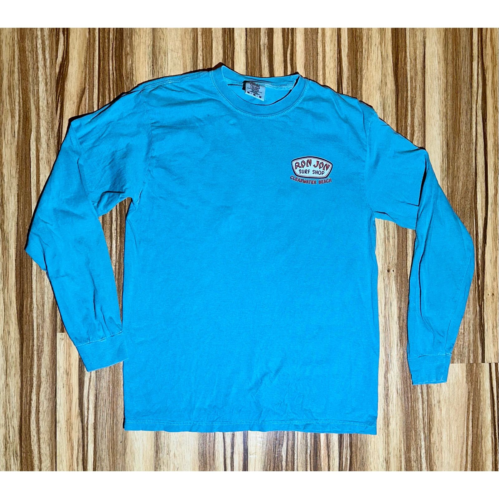 Comfort Colors Ron Jon Surfboards Cocoa Beach Shirt Mens XL Blue 