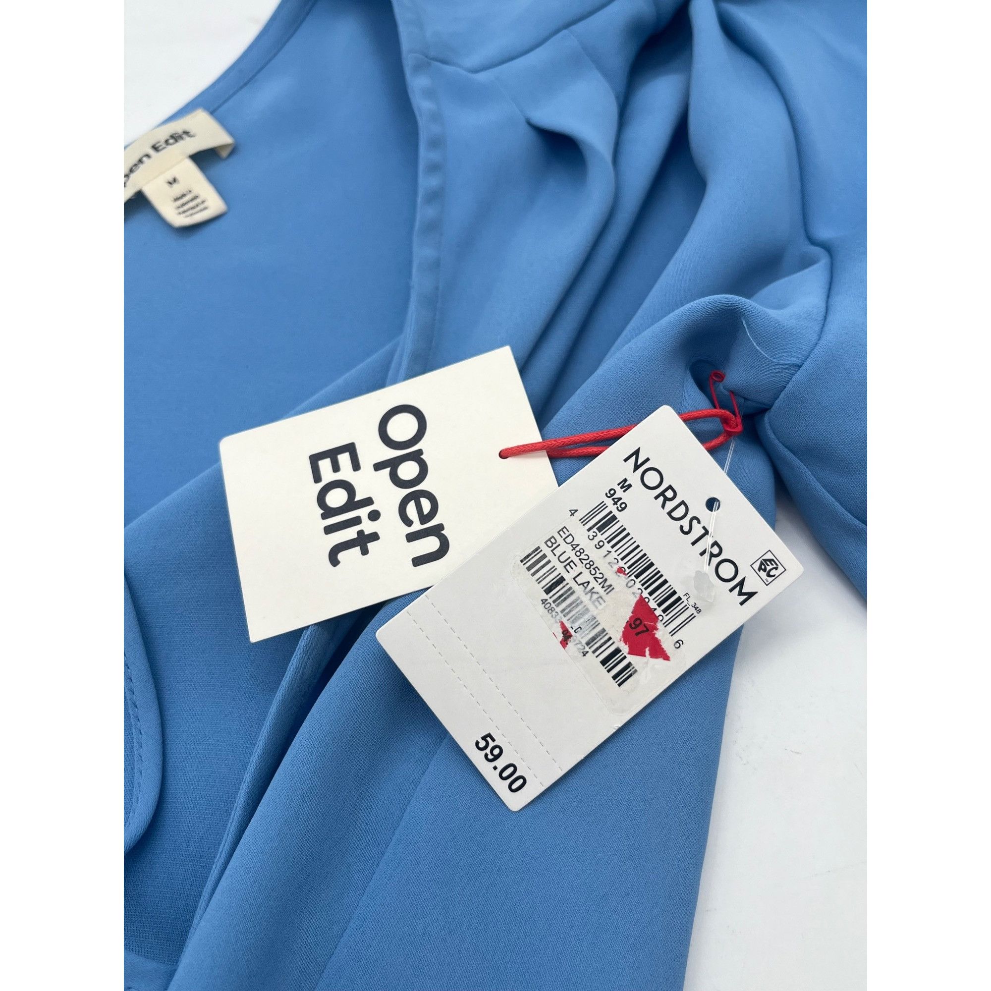 Other Open Edit Pleated Asymmetric Top, Blue Lake, M Size M / US 6-8 / IT 42-44 - 8 Thumbnail