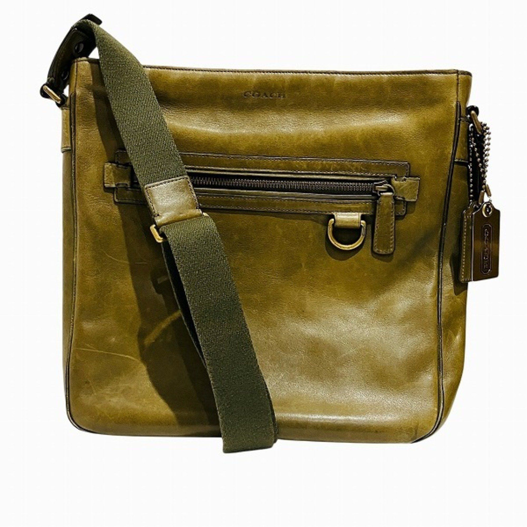 Coach COACH Khaki Leather 70488 Bag Shoulder Men's Size ONE SIZE - 1 Thumbnail