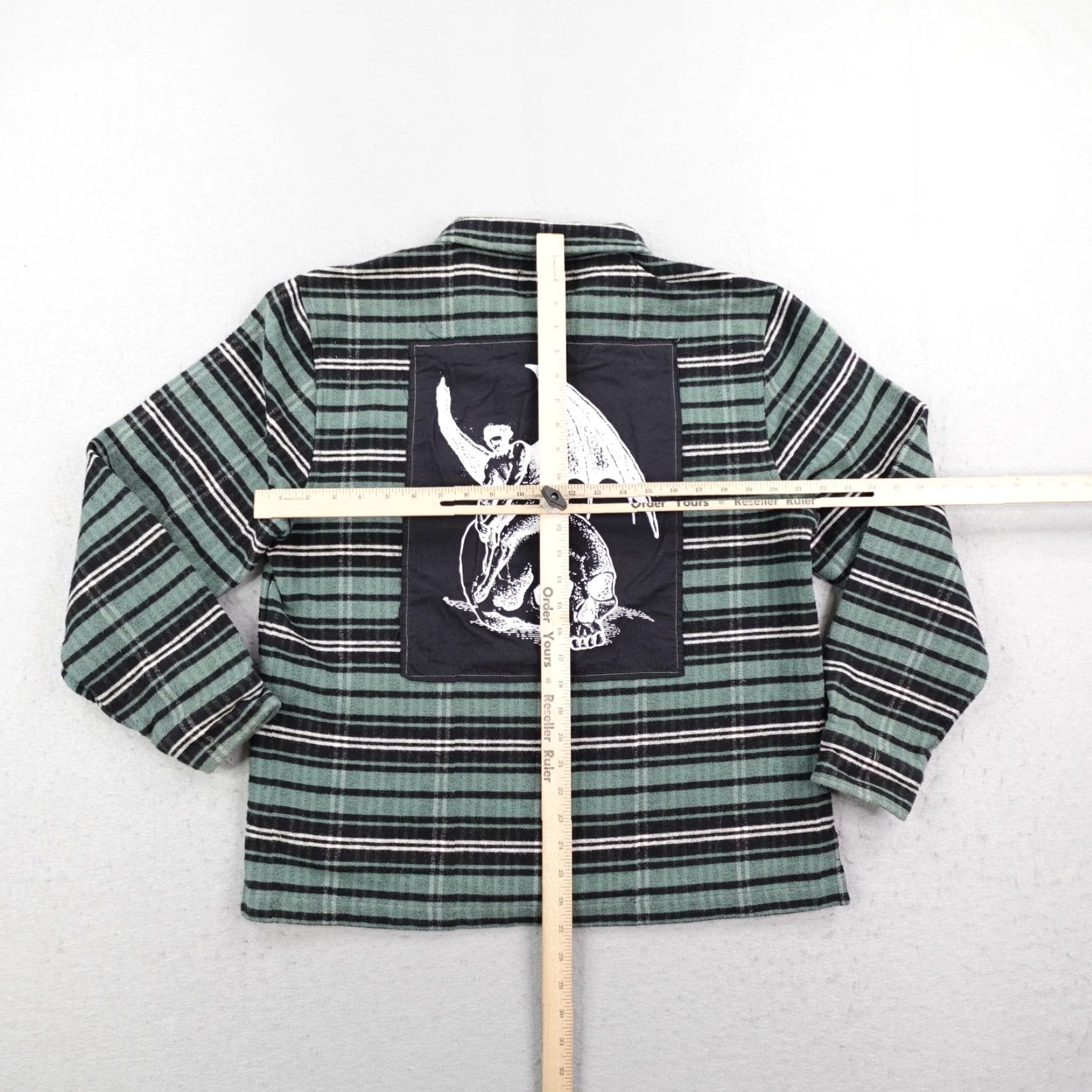 Welcome Skateboards VINTAGE Welcome Skateboards Shirt Plaid Flannel Shacket Heavyweight - Green - Large - Men Size US L / EU 52-54 / 3 - 6 Thumbnail