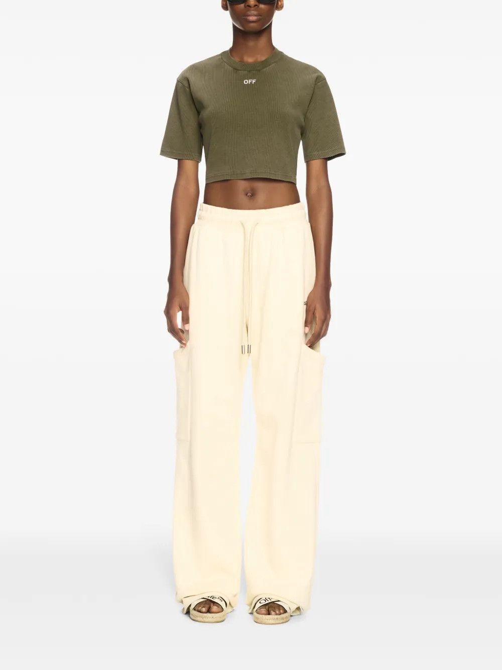 Off-White o1y1225 Crewneck T-Shirt in Military Green Size M / US 6-8 / IT 42-44 - 5 Thumbnail