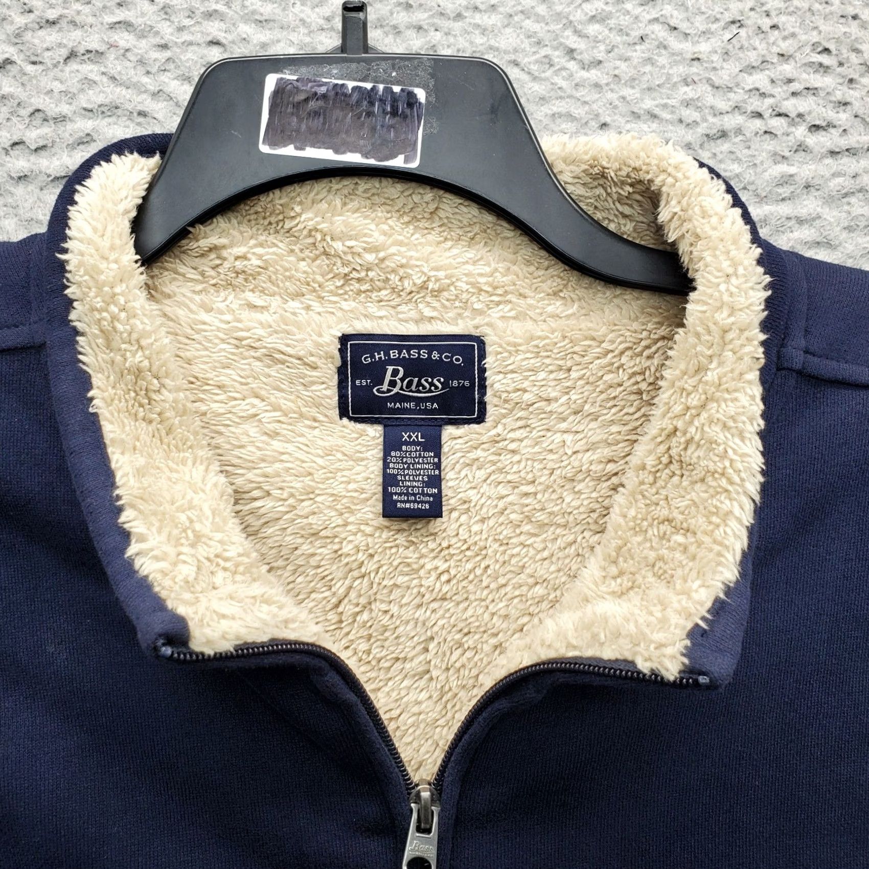 Vintage G.H. Bass & Co. Jacket Mens XXL Navy Sherpa Lined Cozy Warm Full Zip Shirt Mens XXL Navy Sherpa Lined Full Zip Size US XXL / EU 58 / 5 - 5 Thumbnail