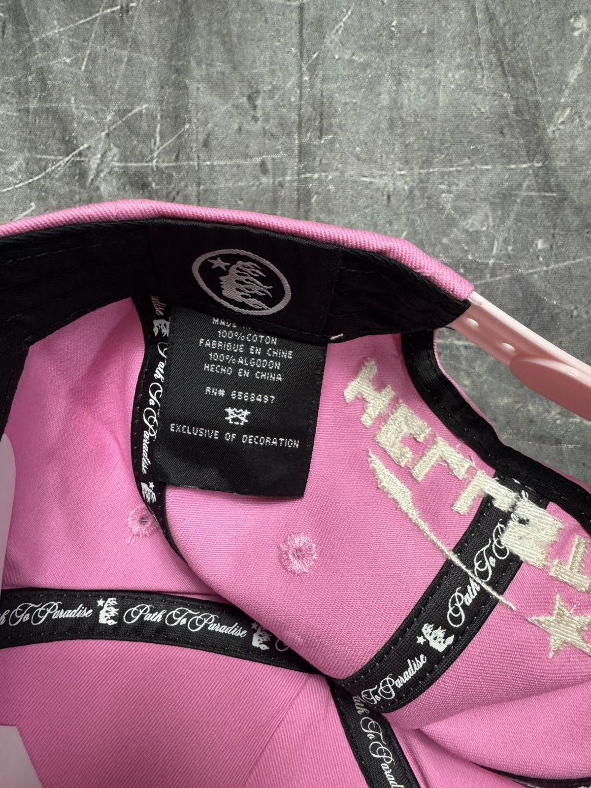 HELLSTAR Hellstar Logo with Rhinestones Snapback Hat in Pink Size ONE SIZE - 7 Thumbnail