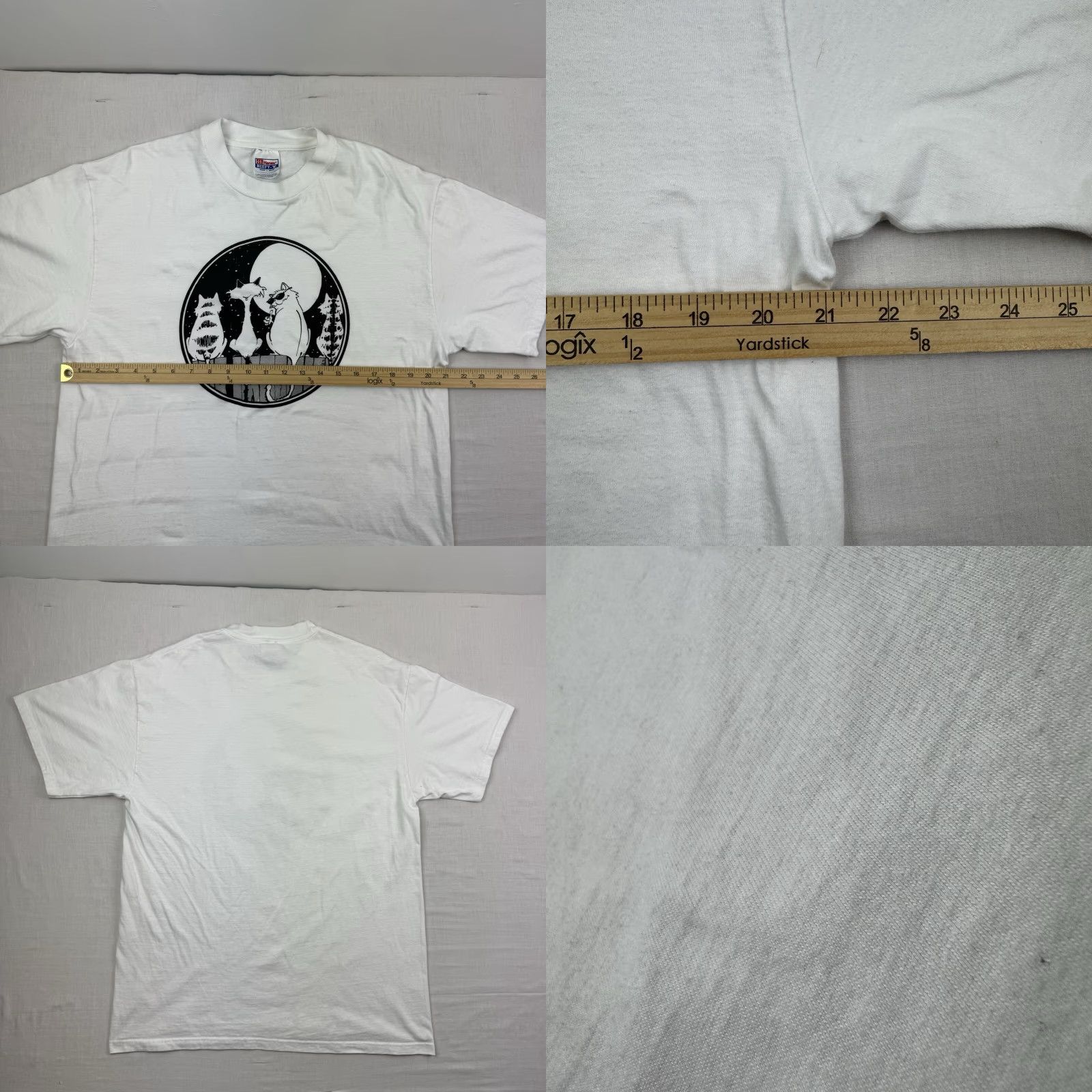 Hanes Vintage Yes Hanes T-Shirt Adult Large White Cartoon Animals 90s Funny Crew Neck Short Sleeve Regular Solid Men Size L Size US L / EU 52-54 / 3 - 8 Thumbnail