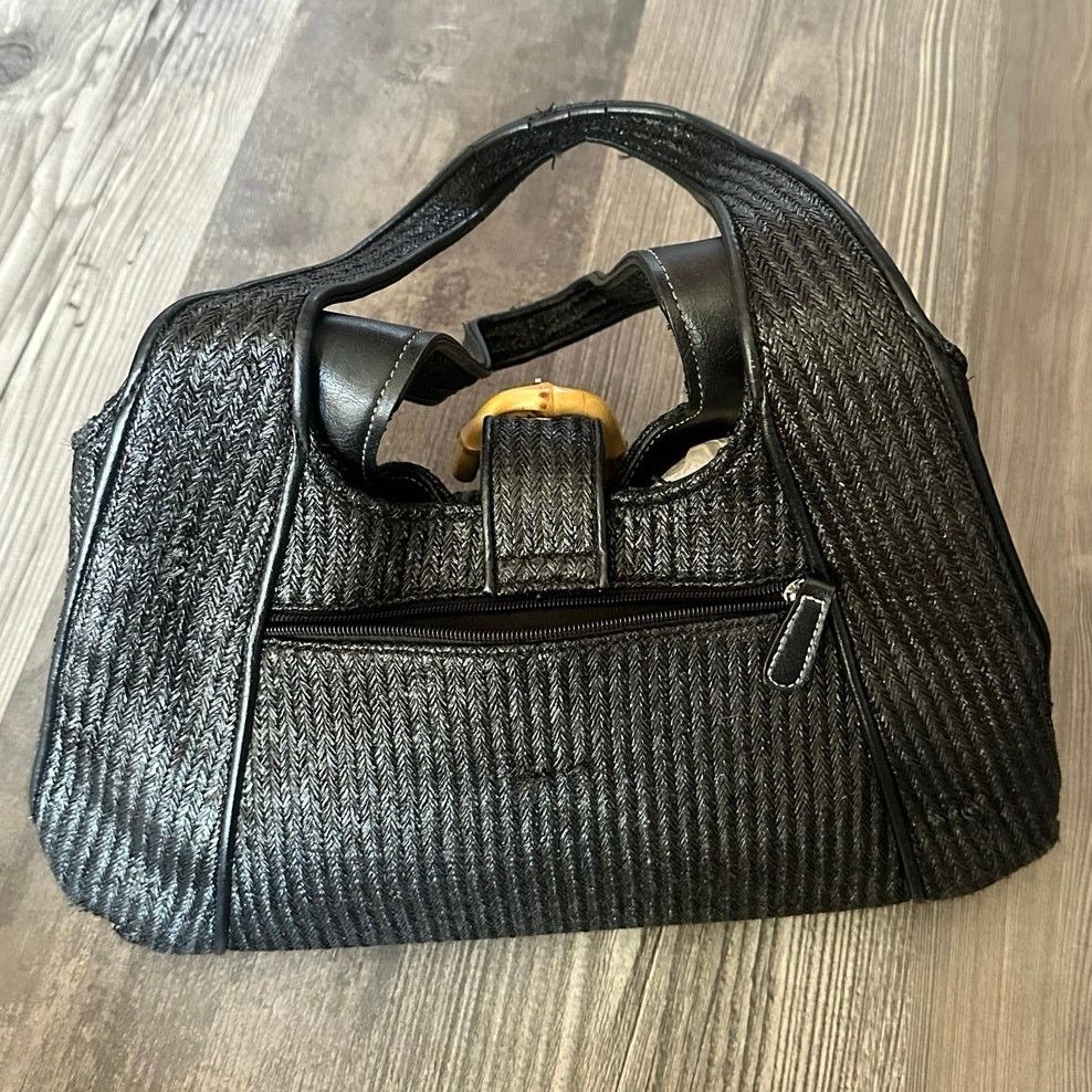 Other no brand black knit bamboo buckle handbag Size ONE SIZE - 3 Thumbnail