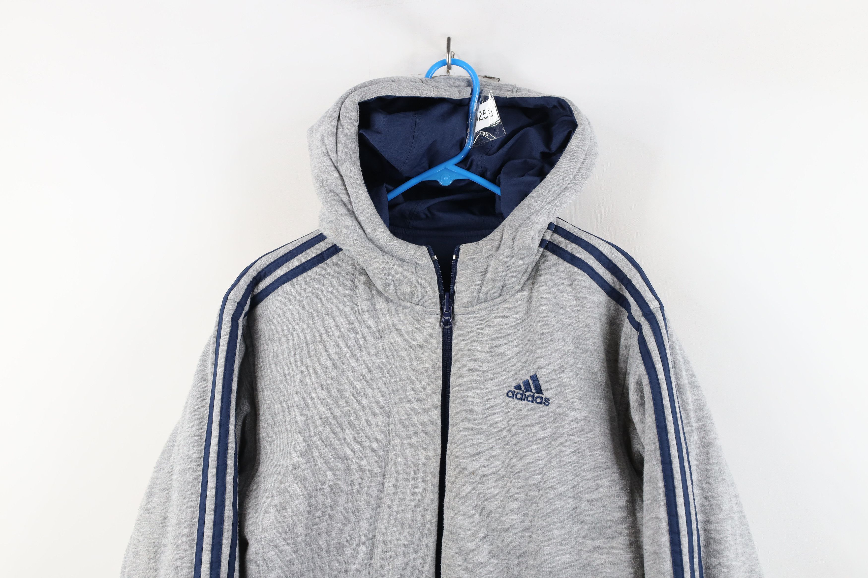 Adidas × Vintage Vintage Y2K 2003 Adidas Striped Reversible Hooded Jacket Size L / US 10 / IT 46 - 12 Thumbnail