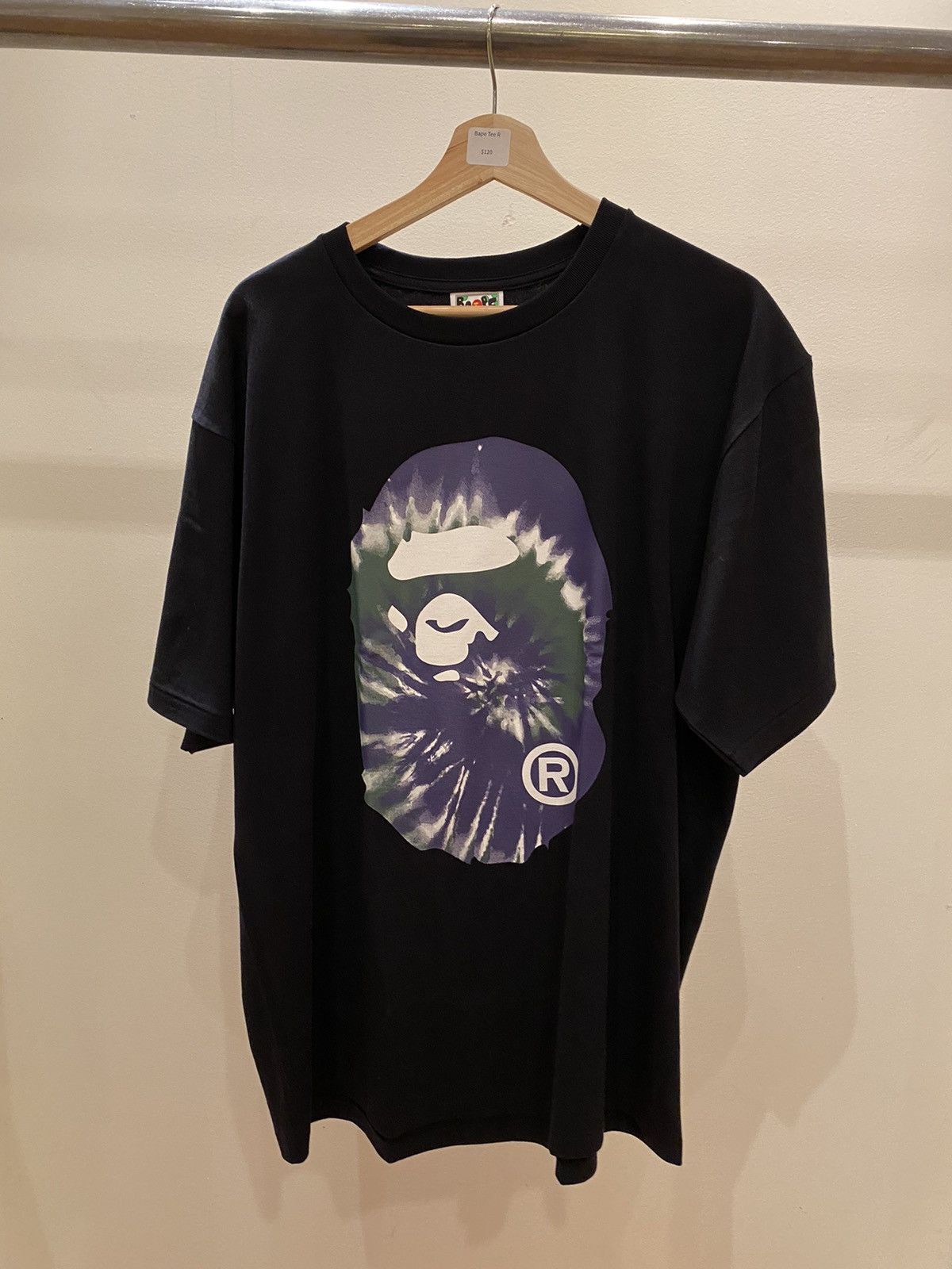 image of Bape Logo Tee in Black, Men's (Size 2XL)