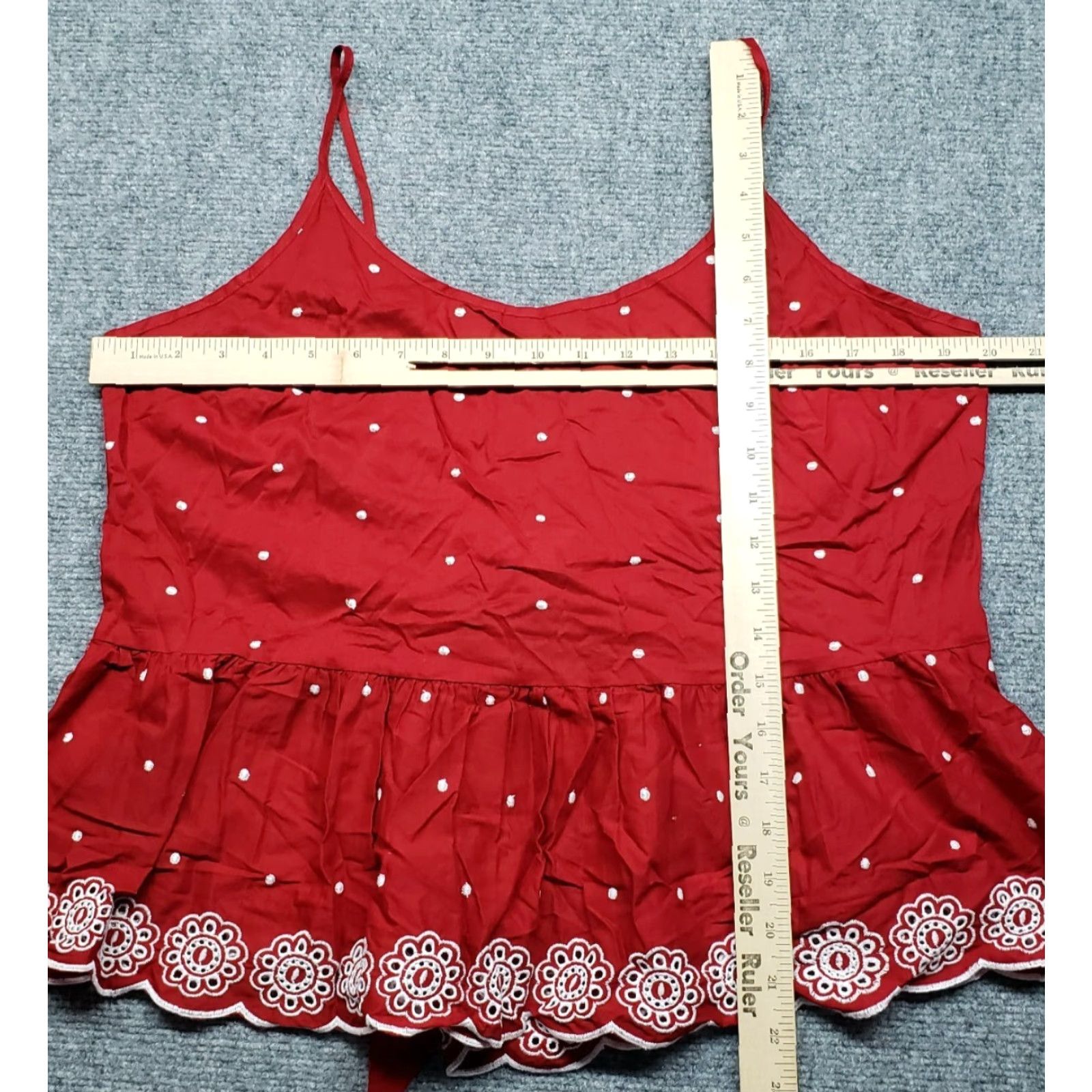 Vintage Arizona Jean Co Tank Womens XL Red Floral White Polka Dot Cotton Sleeveless New Size 40" / US 18 - 6 Thumbnail