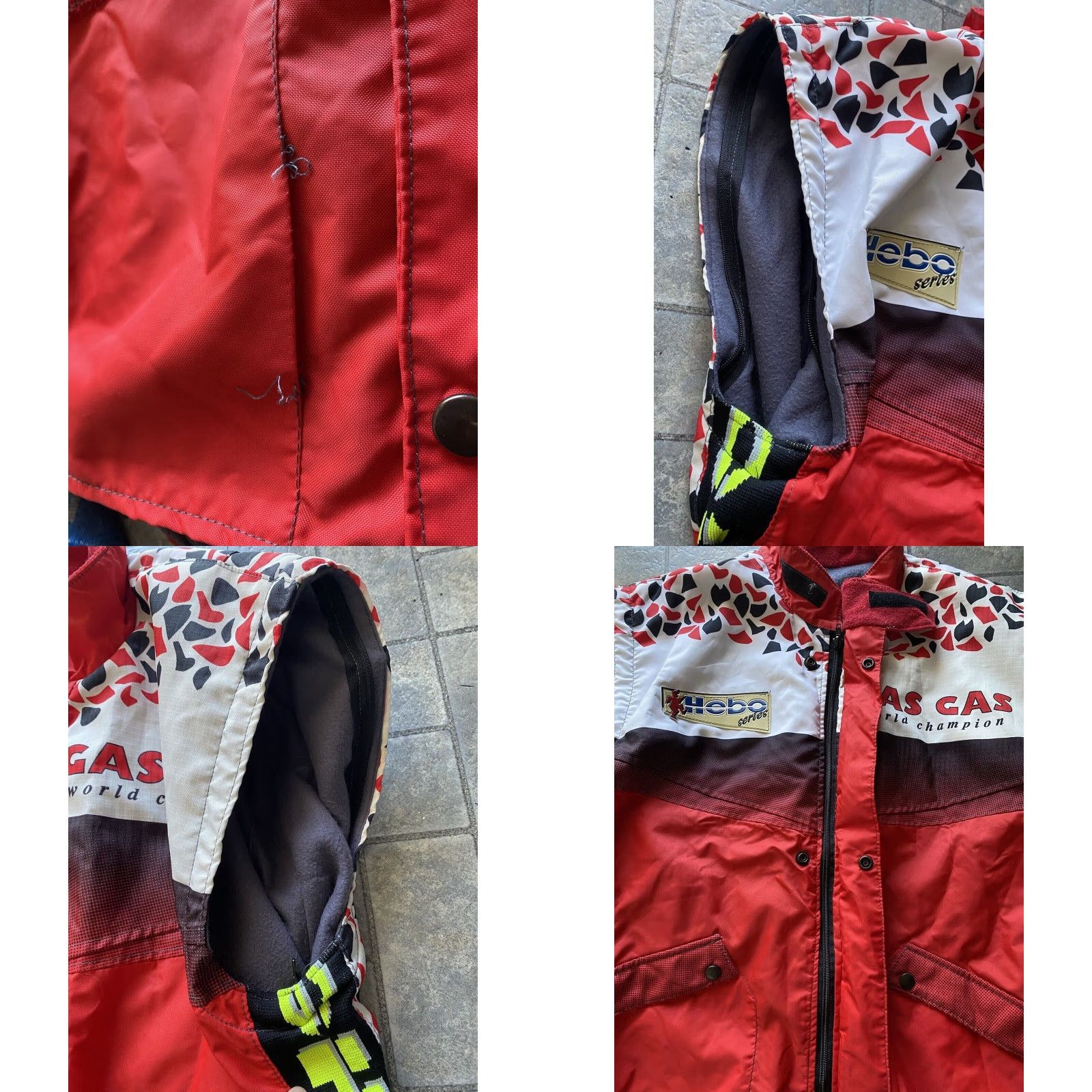 Vintage VINTAGE Hebo Mens XL GasGas Hebo Line Series Red Motorcycle Zip Off Jacket No Sleeves Size US XL / EU 56 / 4 - 8 Thumbnail
