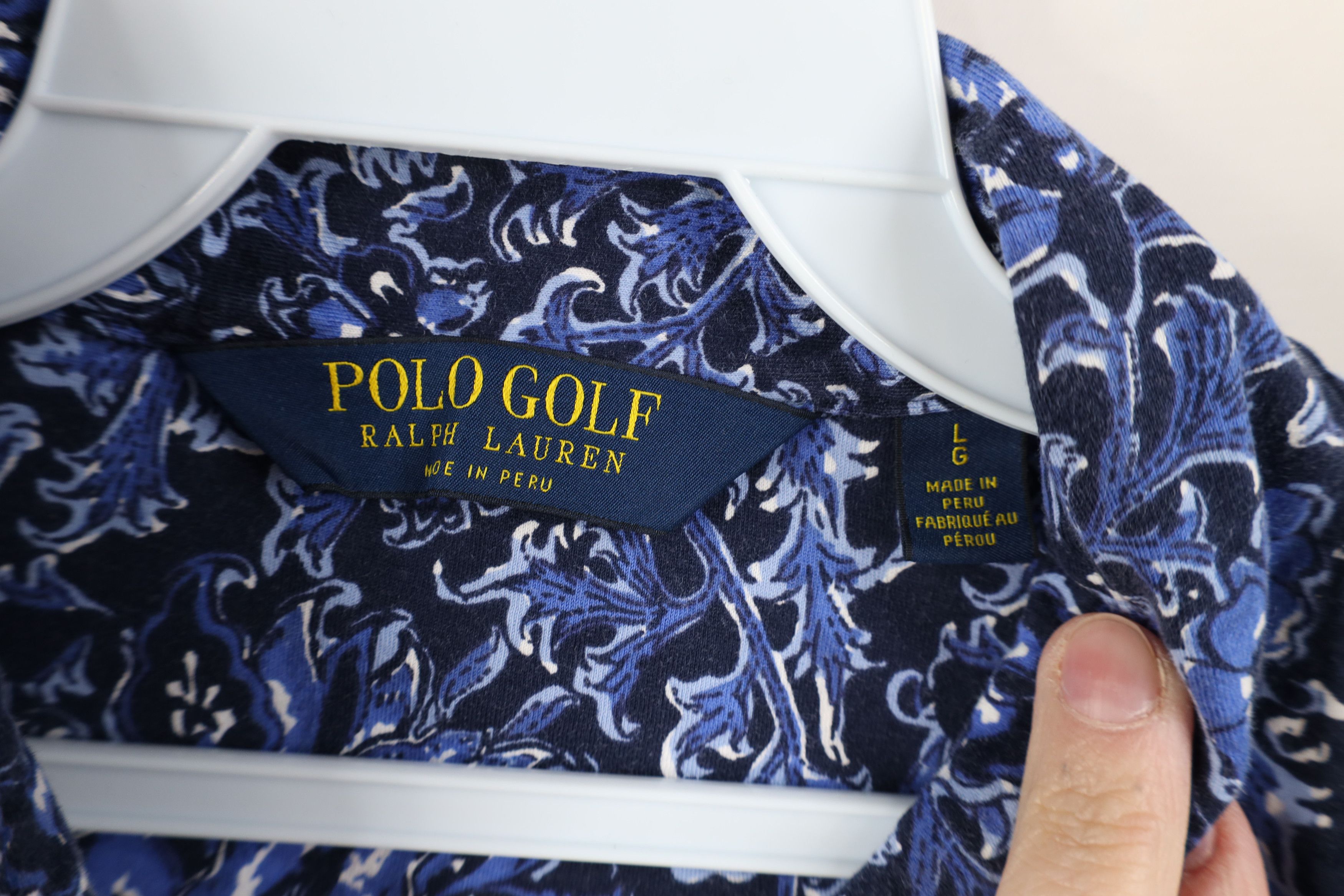 Ralph Lauren Vintage Y2K Ralph Lauren Over Print Collared Polo Shirt Blue Size US L / EU 52-54 / 3 - 8 Thumbnail
