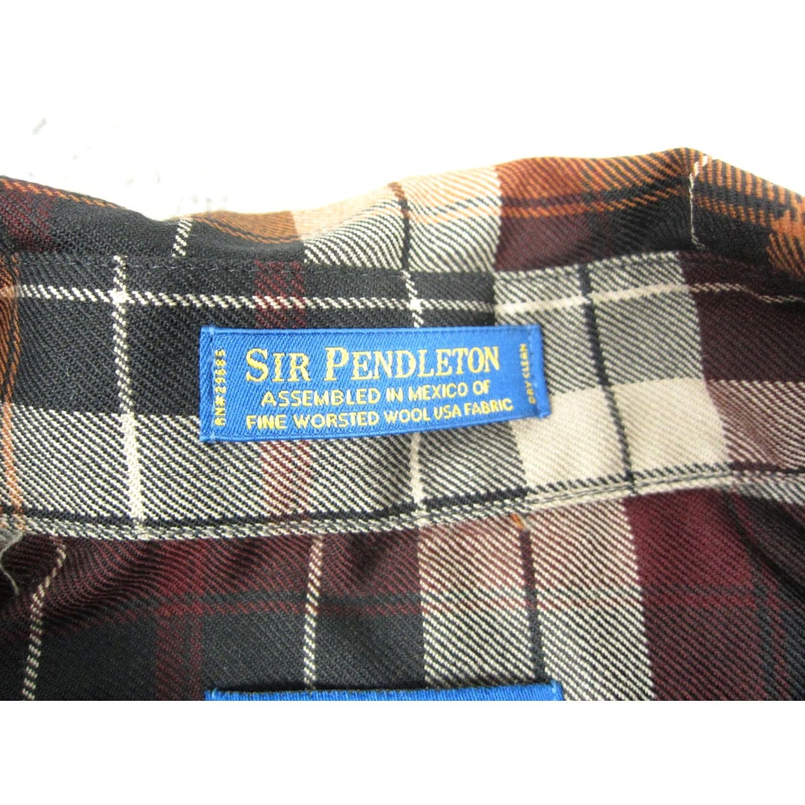 Pendleton Pendleton Shirt Mens XL Black Orange Plaid Worsted Wool Button Down Extra Large Size US XL / EU 56 / 4 - 5 Thumbnail