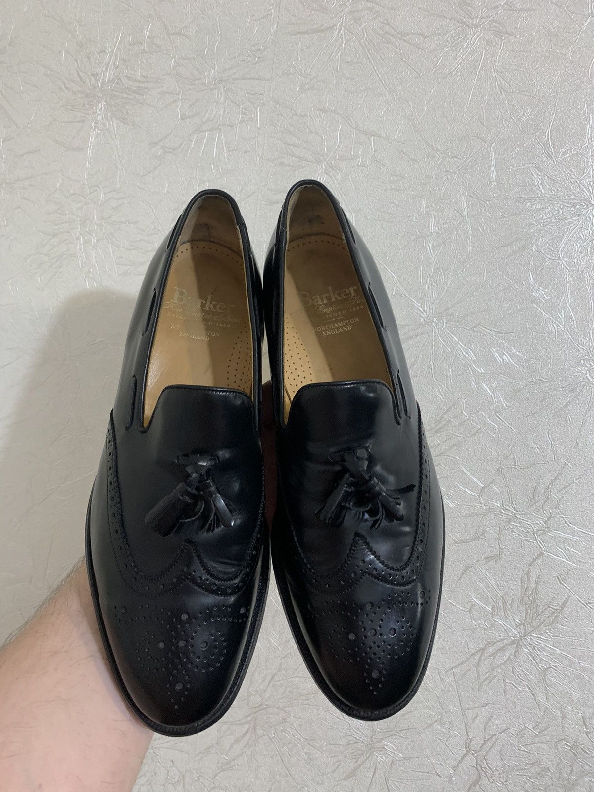 Barker × Genuine Leather × Vintage Vintage Barker Black Leather Loafers Tessel Made in England Size US 11 / EU 44 - 4 Thumbnail