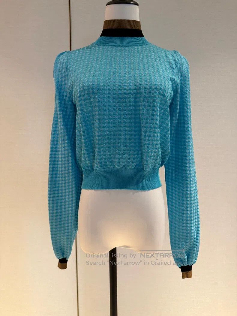 Fendi Fendi Lantern Sleeve Subtle Pattern Knit Top Size XS / US 0-2 / IT 36-38 - 1 Thumbnail