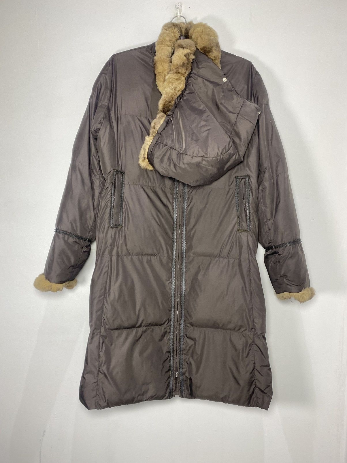 Max Mara Max Mara Oversized Fur-Hood Puffer Coat – Chocolate Brown Size M / US 6-8 / IT 42-44 - 12 Thumbnail