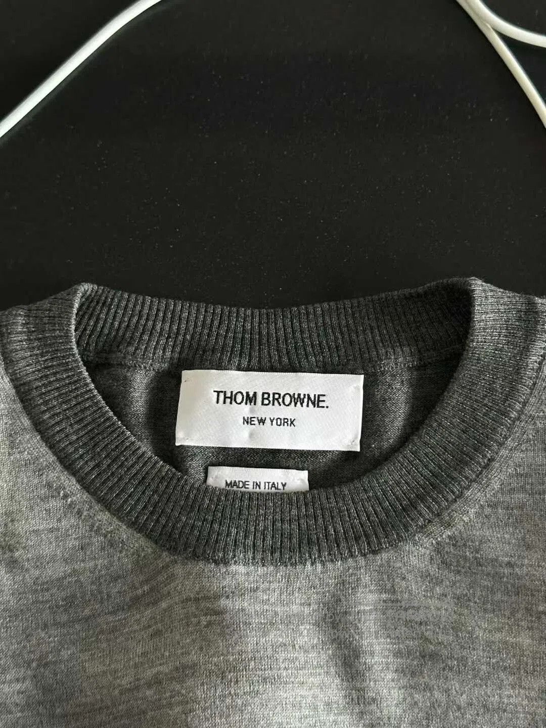 Thom Browne thom browne gray and white color-blocked sweater. Size US M / EU 48-50 / 2 - 3 Thumbnail