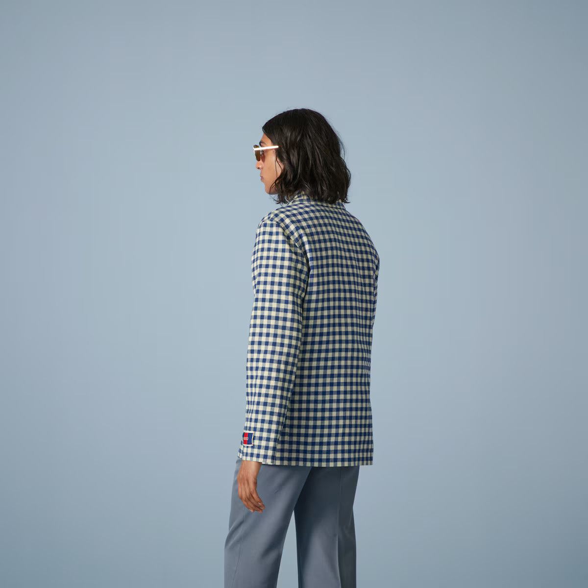 Gucci o1mt1gz0525 Gingham Cotton Linen Jacket in Multicolor Size US M / EU 48-50 / 2 - 5 Thumbnail