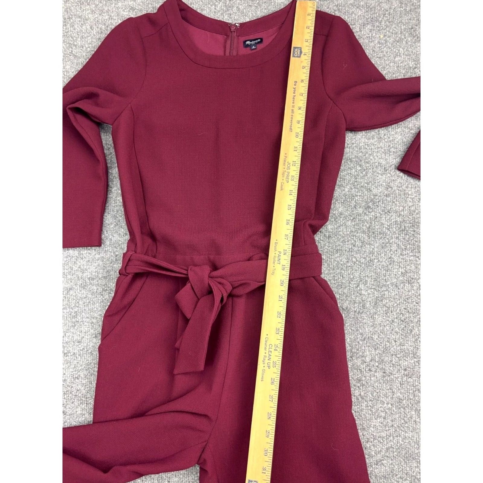 Madewell Madewell Sloan Jumpsuit Women's 0 Cabernet Red Wine Crepe Pants Pockets Regular Size 25" / US 0 / IT 36 - 6 Thumbnail