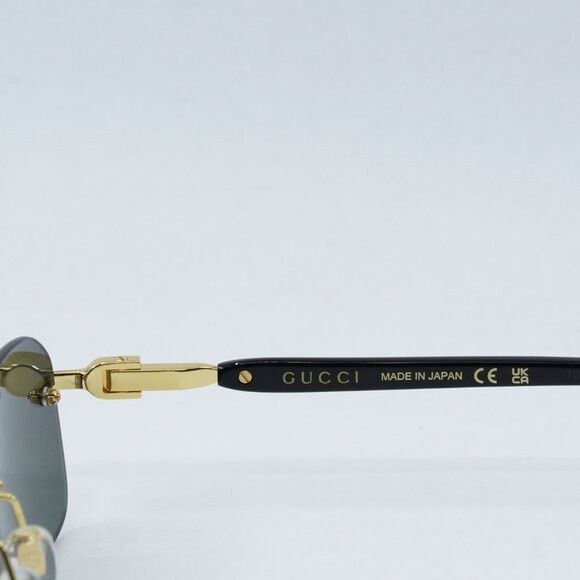 Gucci Gucci GG1221S 001 Sunglasses Gold/Black Rectangle Frame Size ONE SIZE - 8 Thumbnail