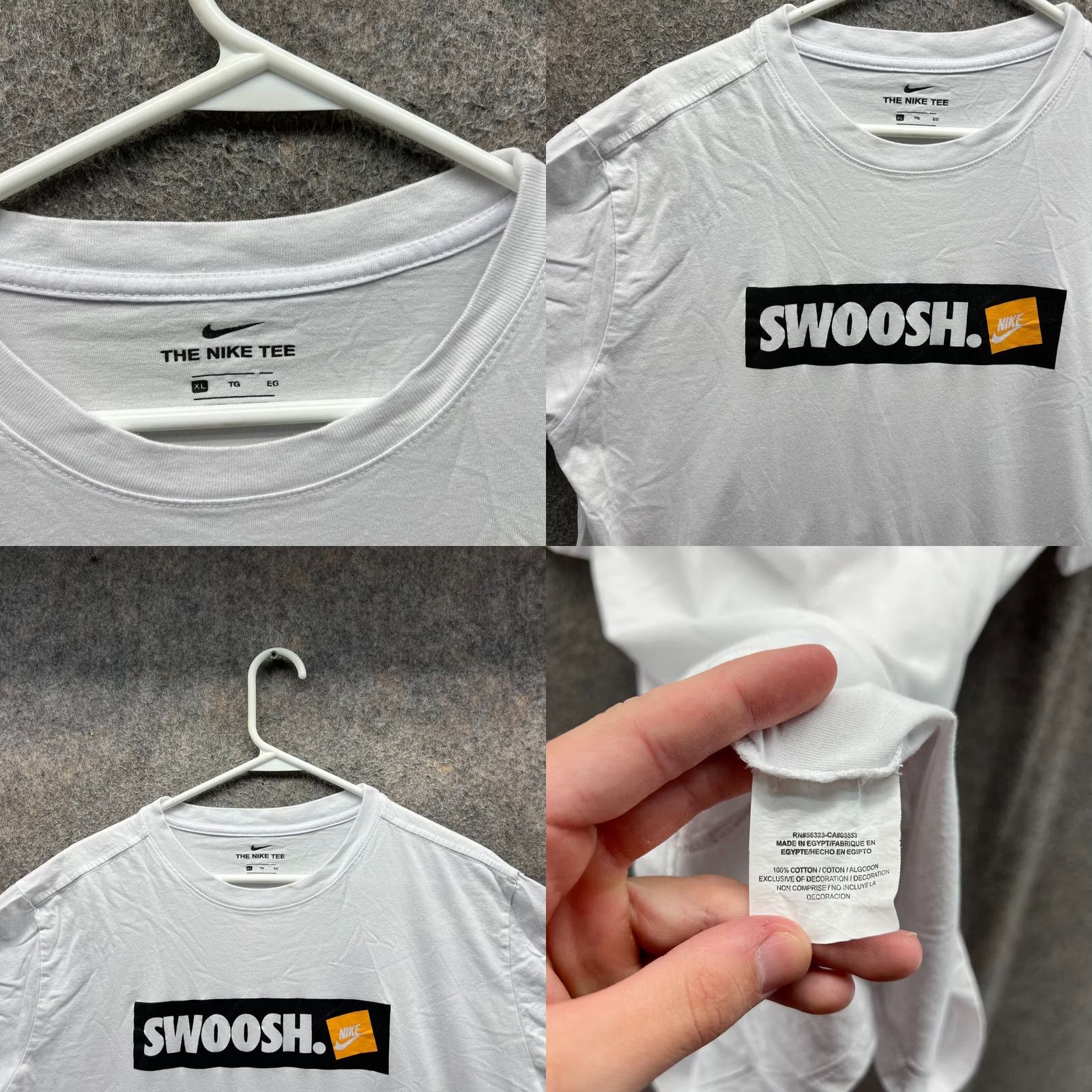 Nike VINTAGE Nike Shirt Men XL White Crewneck Tee Swoosh Box Logo Cotton Logo Athletic Tee XL Size US XL / EU 56 / 4 - 8 Thumbnail