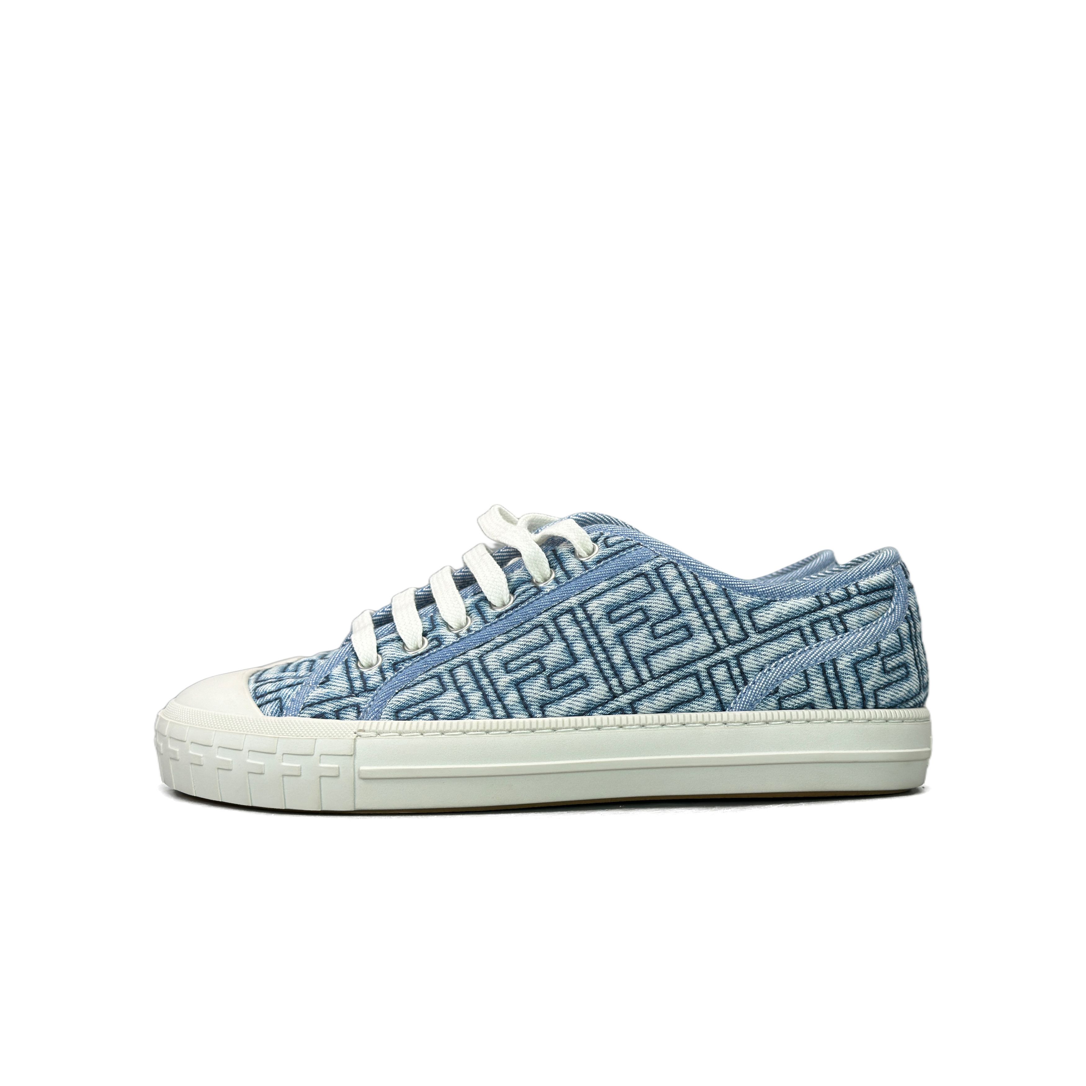 Fendi Fendi FF Monogram Denim Low-Top Sneakers Size 37 Size US 7 / IT 37 - 1 Thumbnail