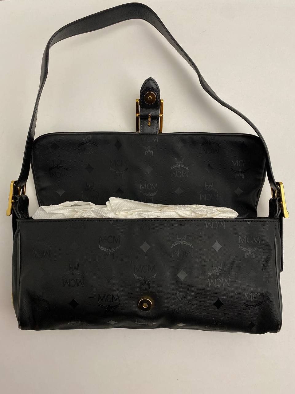 MCM MCM Visetos Monogram Nylon Leather Vintage Hand Shoulder Bag Size ONE SIZE - 10 Thumbnail