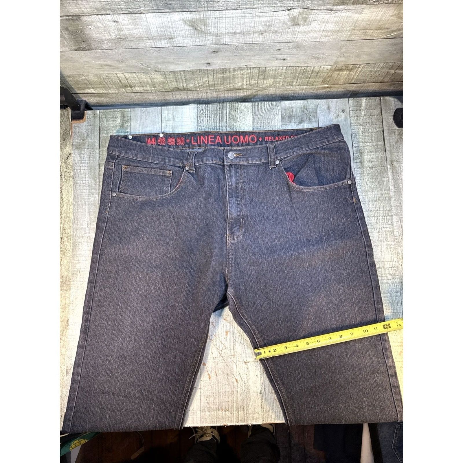 Denime Linea Uomo Jeans Wide-Leg 44x34 Dark Wash Denim Y2K Baggy Relaxed Size US 44 / EU 60 - 2 Thumbnail