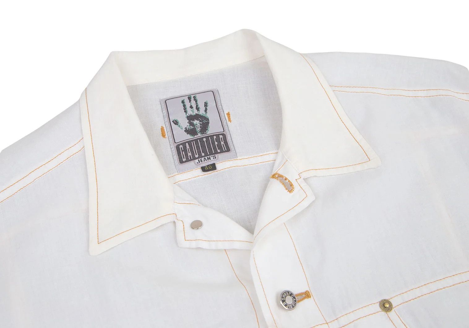 Jean Paul Gaultier Pocket Design Short Sleeve Shirt in White Size 40 Size US XXL / EU 58 / 5 - 3 Thumbnail