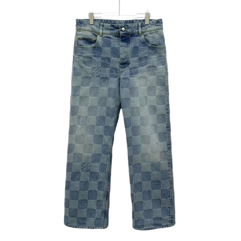 Louis Vuitton Louis Vuitton Blue washed-and-used checkerboard cotton cas Size US 32 / EU 48 - 1 Thumbnail