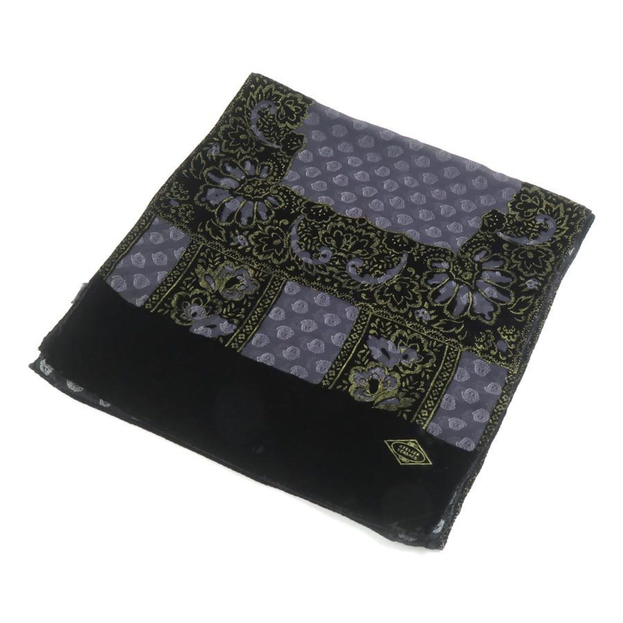 Versace scarf rayon silk black women's h31043a
