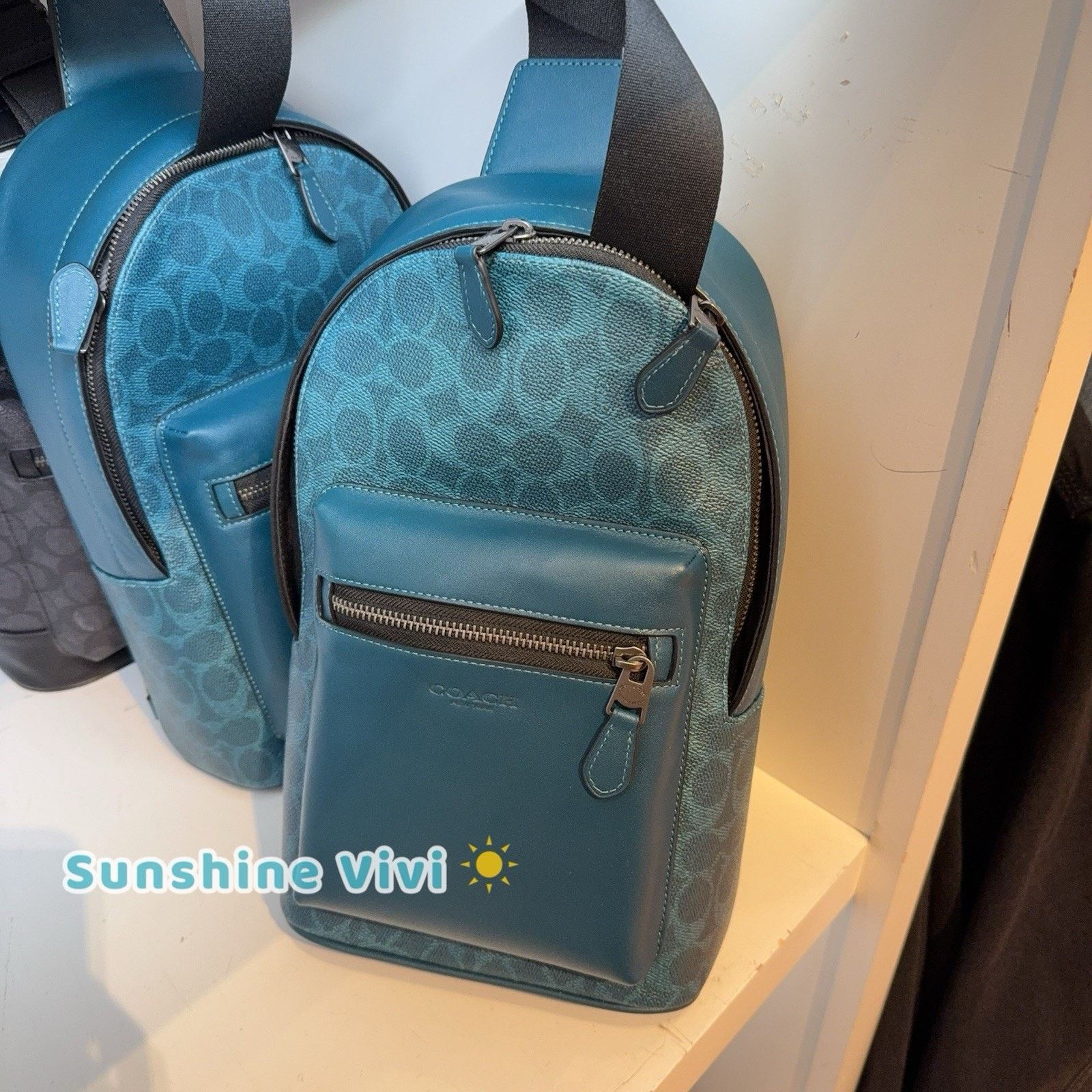 Coach NWT Coach Men West Pack Canvas CV924 Aquamarine/Teal Size ONE SIZE - 4 Thumbnail
