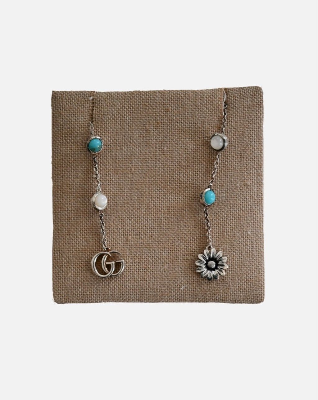 Gucci Gucci Interlocking G Flower Pearl Drop Earrings Women Silver Size ONE SIZE - 8 Thumbnail