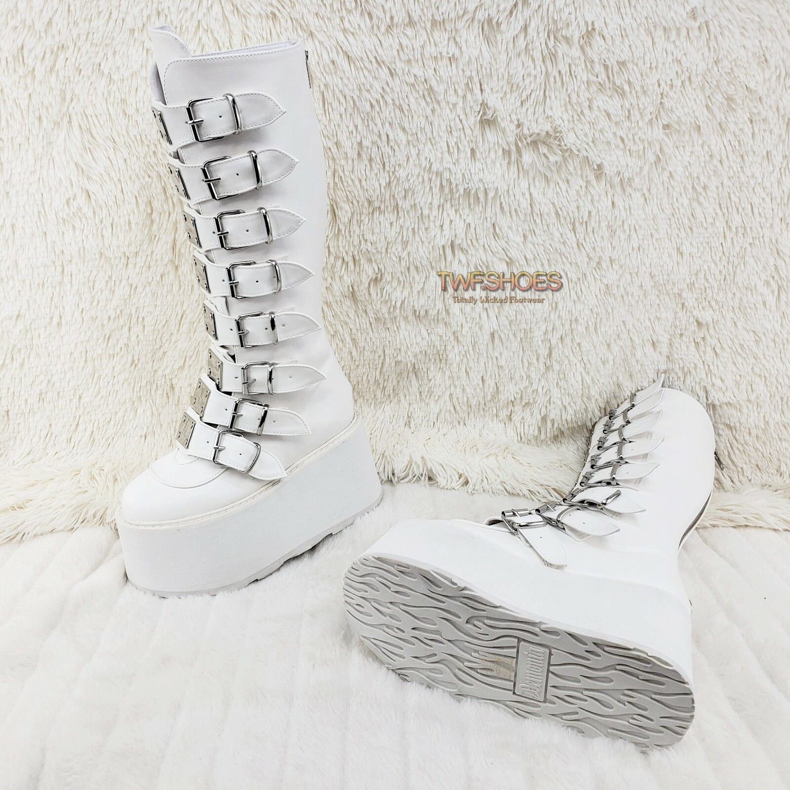 Demonia Cult DEMONIA Damned 318 Multi Strap Goth Punk Rock 3.5" Platform Size US 7 / IT 37 - 3 Thumbnail