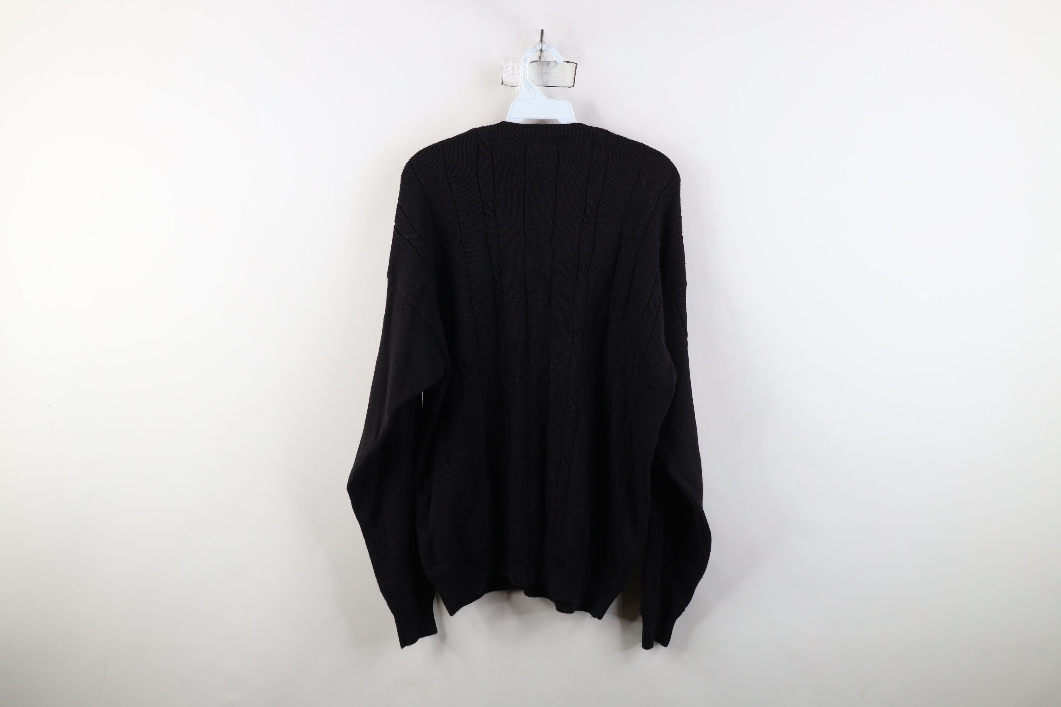 Nautica Vintage 90s Nautica Sailboat Cotton Cable Knit Sweater Black Size US M / EU 48-50 / 2 - 8 Thumbnail