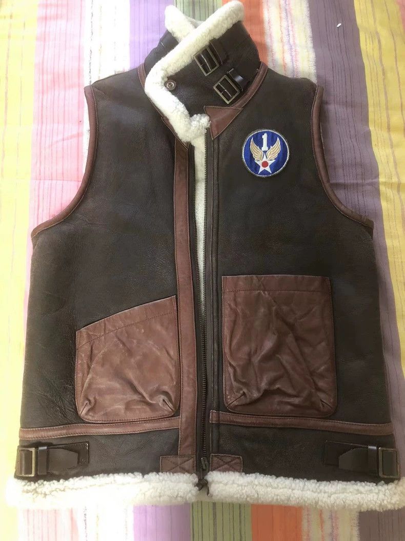 Neighborhood NEIGHBORHOOD B-3 Shearling Leather Vest - dmc Size US L / EU 52-54 / 3 - 1 Thumbnail