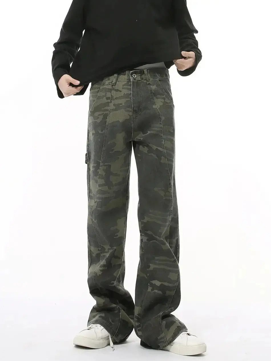 Japanese Brand Retro loose patchwork camouflage jeans Size US 32 / EU 48 - 1 Thumbnail