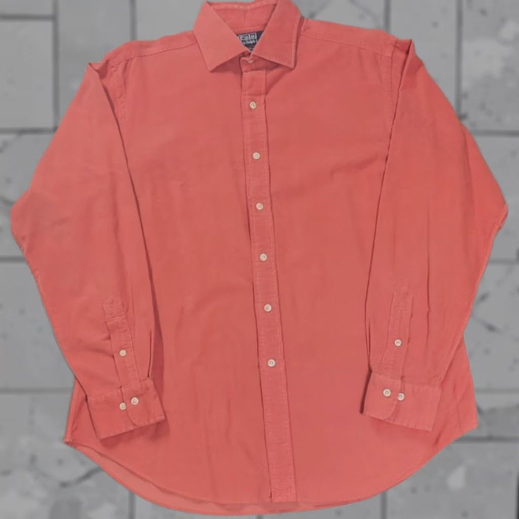 Polo Ralph Lauren VTG Polo Ralph Lauren Shirt Mens L 16.5 Peach Corduroy Regent Button Up Classic Shirt Size US L / EU 52-54 / 3 - 1 Thumbnail