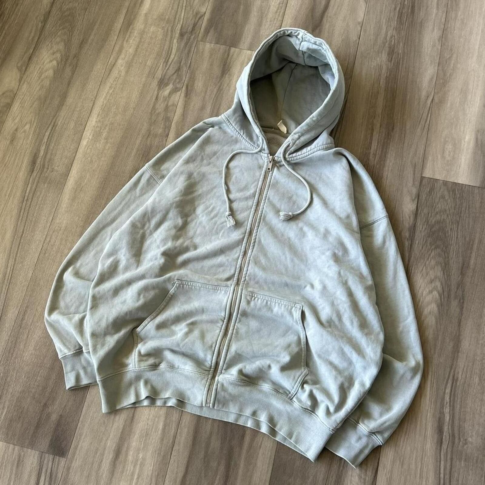 Other Vintage Light Sage Green Blank Zip Up Heavyweight Hoodie XL Size US XL / EU 56 / 4 - 2 Thumbnail
