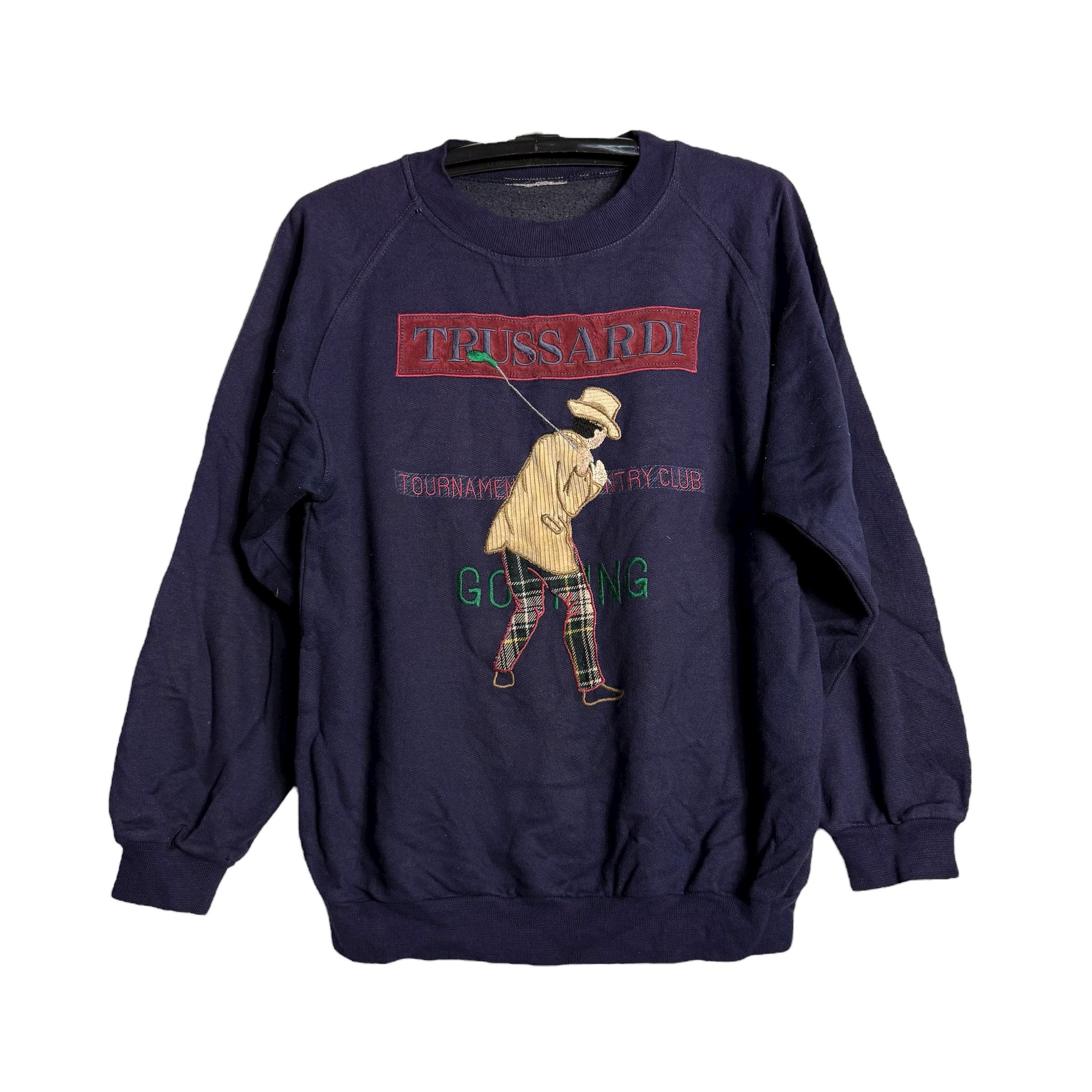 Trussardi 🔥RARE🔥Vintage Trussardi Golfing Club Embroidery Sweatshirt Size US L / EU 52-54 / 3 - 1 Thumbnail
