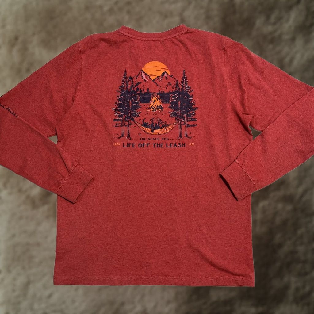 Alife The Black Dog Shirt Mens Long Sleeve Red Crew Neck Graphic Print Life Off The Leash Size US M / EU 48-50 / 2 - 1 Thumbnail