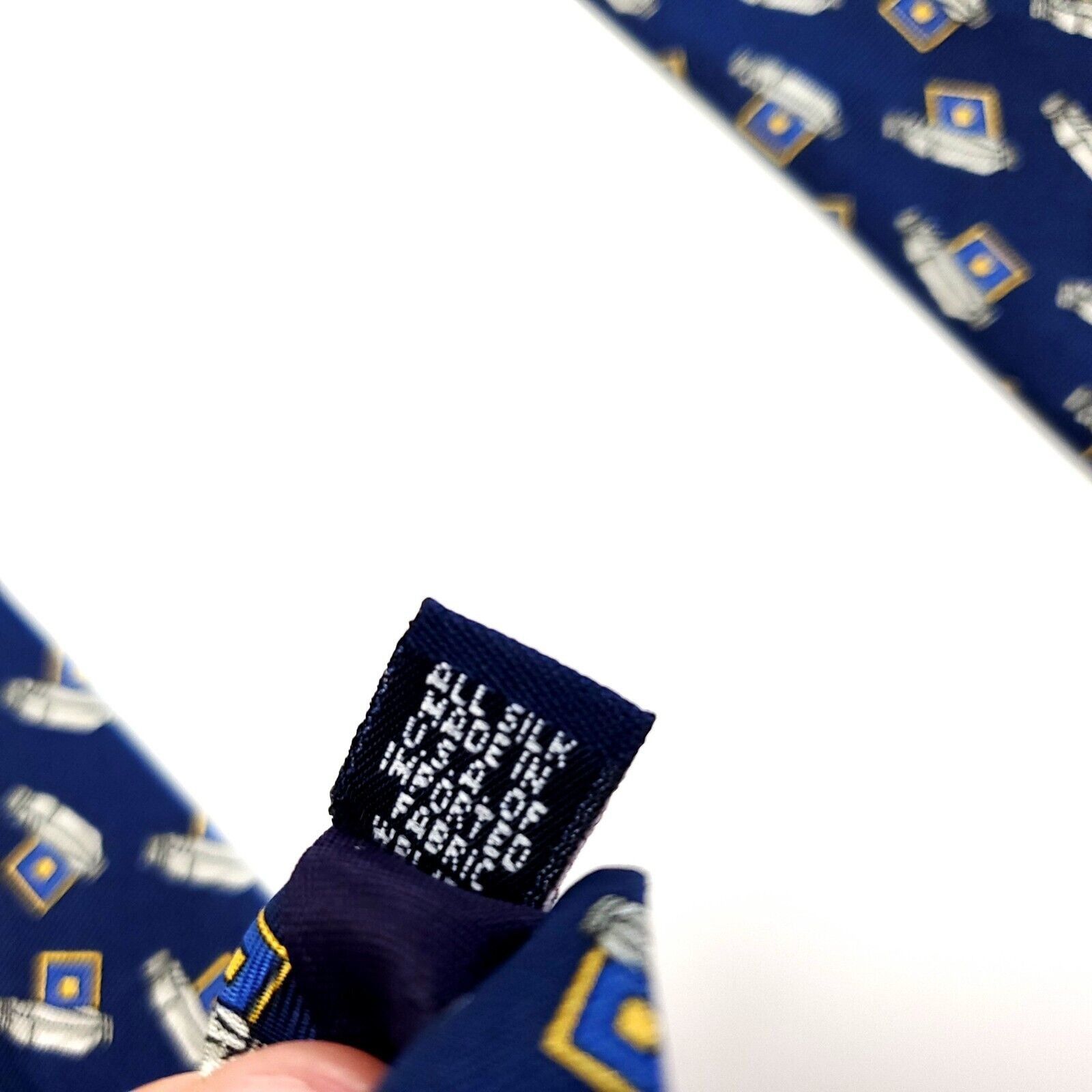 Ralph Lauren Chaps Ralph Lauren Silk Tie Print Blue Short Wide Size ONE SIZE - 5 Thumbnail