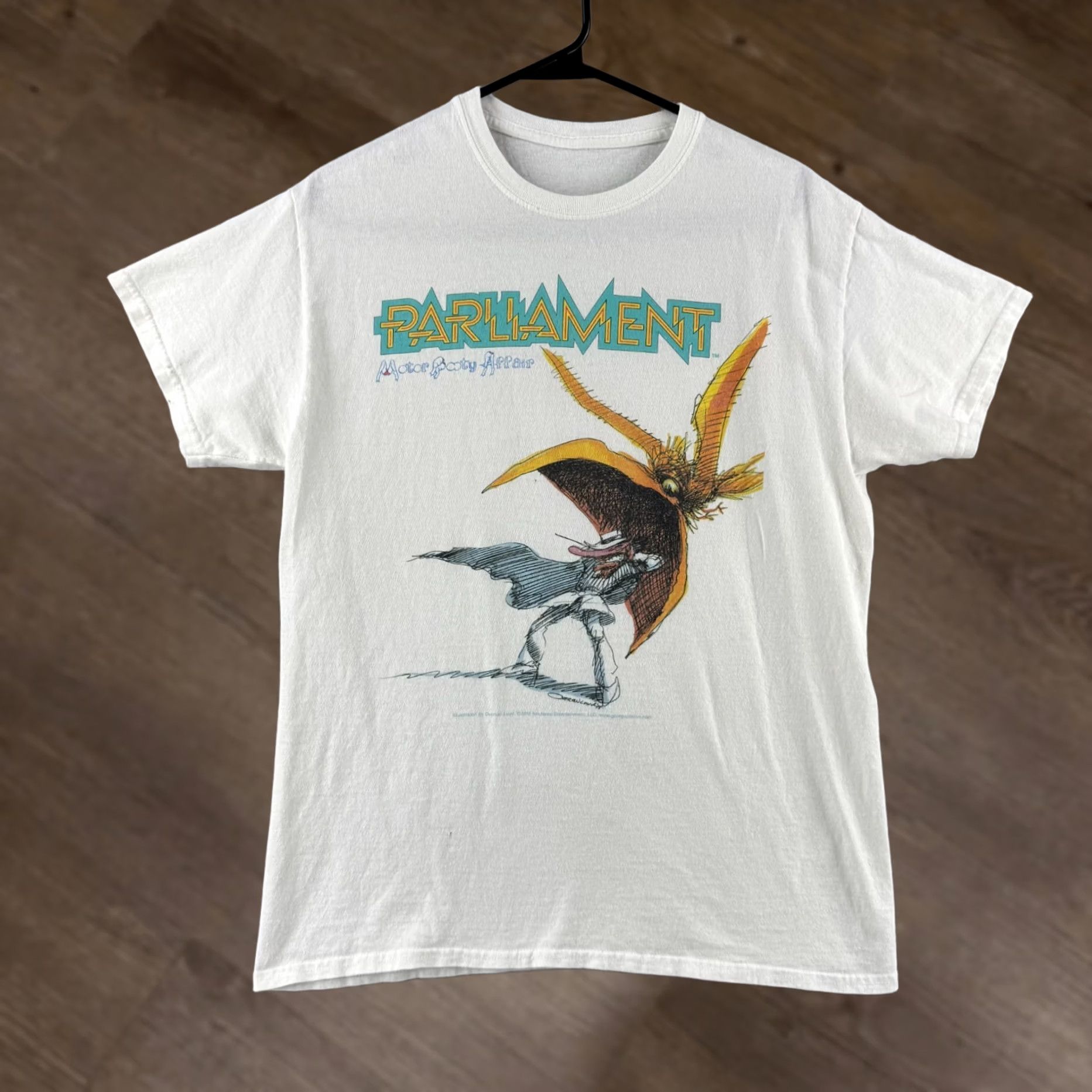 Parliament Shirt Mens Small Short Sleeve Tee P Funk Band Music White Cotton 2020s