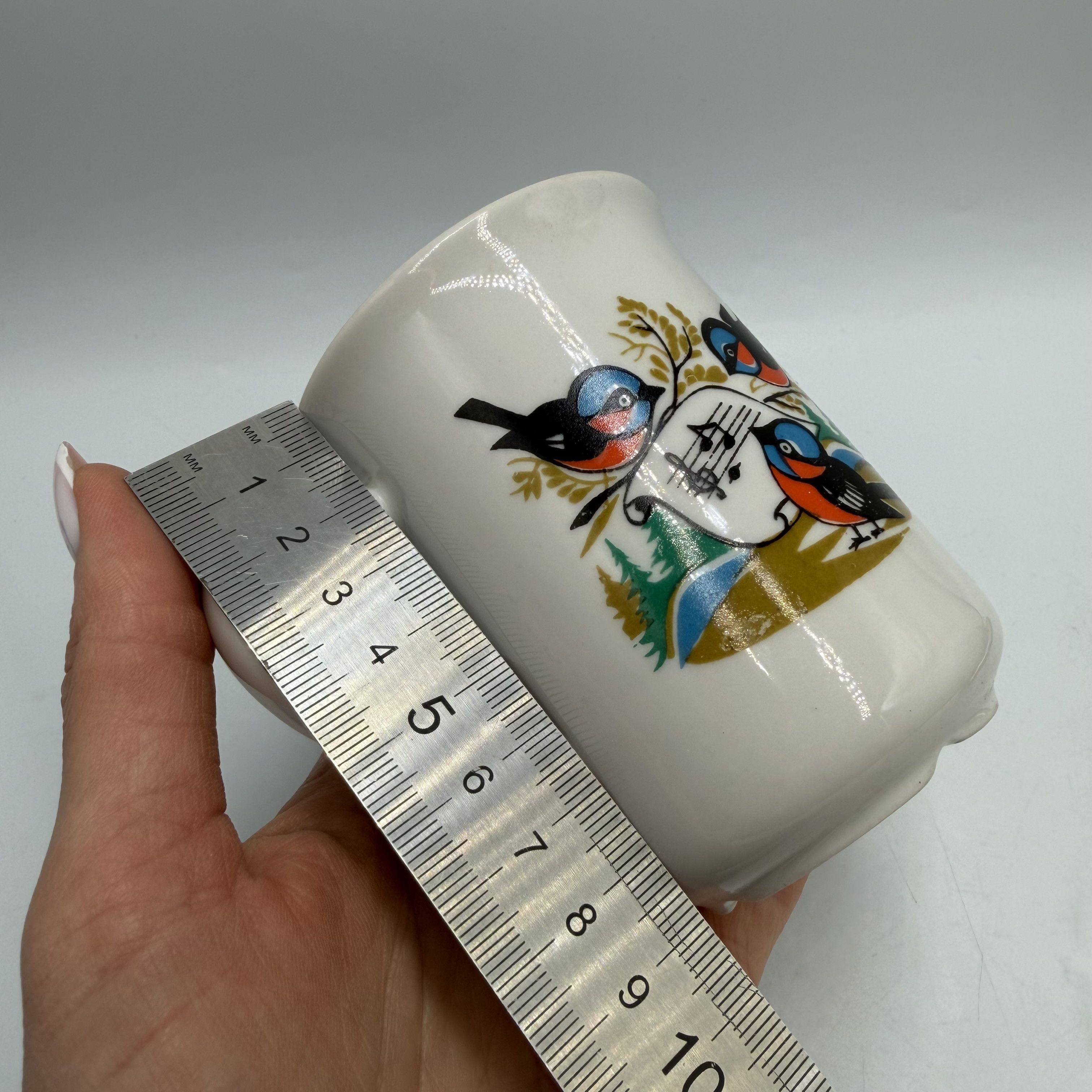 Vintage Vintage USSR Porcelain Mug Kyiv EKHZ 250ml Bird Music Design Size ONE SIZE - 10 Thumbnail